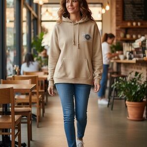 Forever 21 “Do What You Love” Beige Sweatshirt – XS – Retro Floral & Mushroom